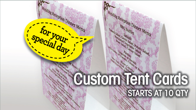 Custom Tent cards for weddings