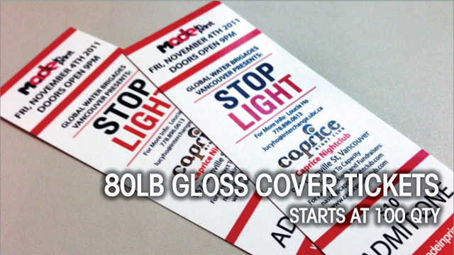 80lb Gloss Cover Tickets